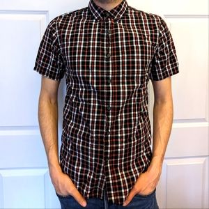 Plaid Short-Sleeve Button Down